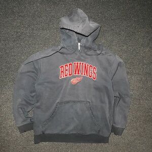 vintage Detroit redwings embroidered spell out nhl hockey hoodie size large
